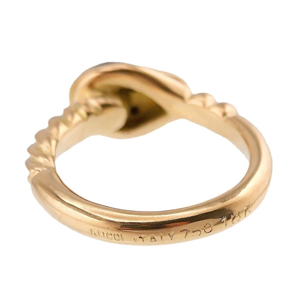 GUCCI No. 12 Ring Enamel K18 YG Yellow Gold 750 - Picture 3 of 8
